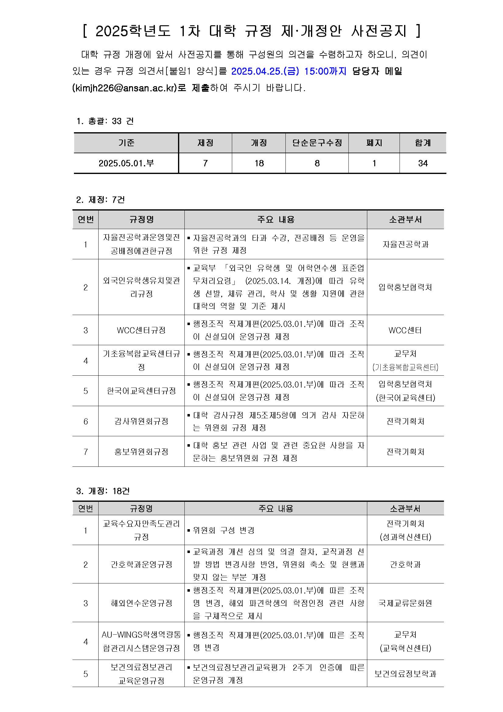 붙임1_(공고문)_2025-01 대학 규정 제·개정안 사전공지1.jpg